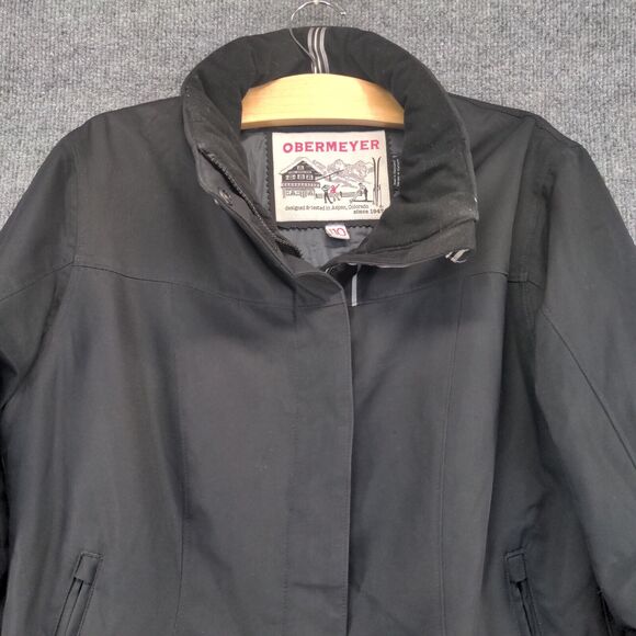 Obermeyer Women's Full Zip Thermore Insulated Ski Jacket Black Size 10 Winter - Picture 2 of 16